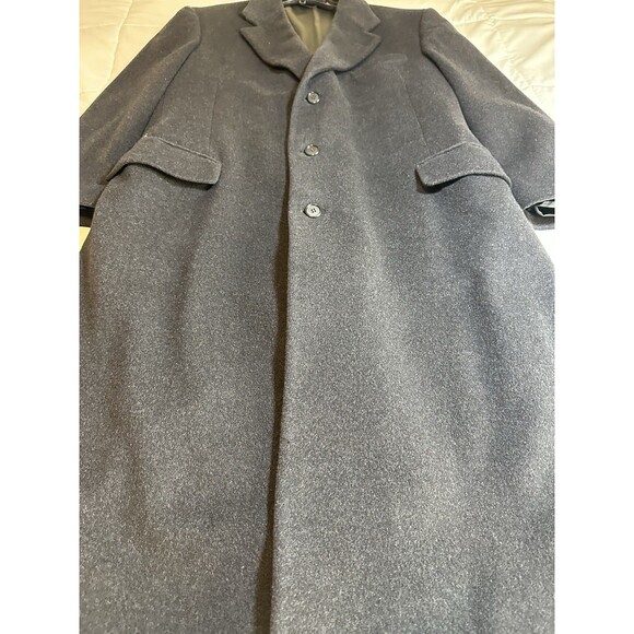 Dorchester Burkhardt’s Cashmere Blend Men's 3 Button Dark Gray Trench Coat 44L - Picture 7 of 14
